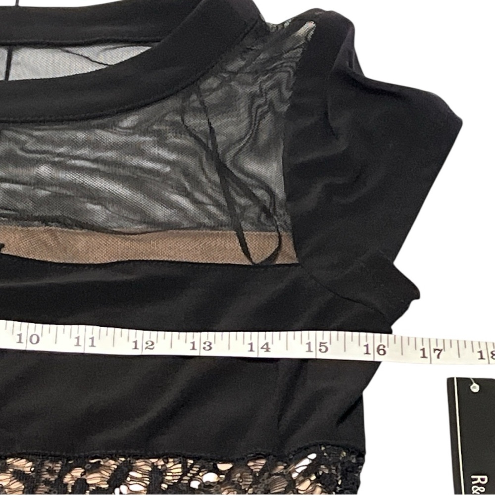 R&M Richards Black Lace Midi Dress Size 8 - Picture 5 of 11